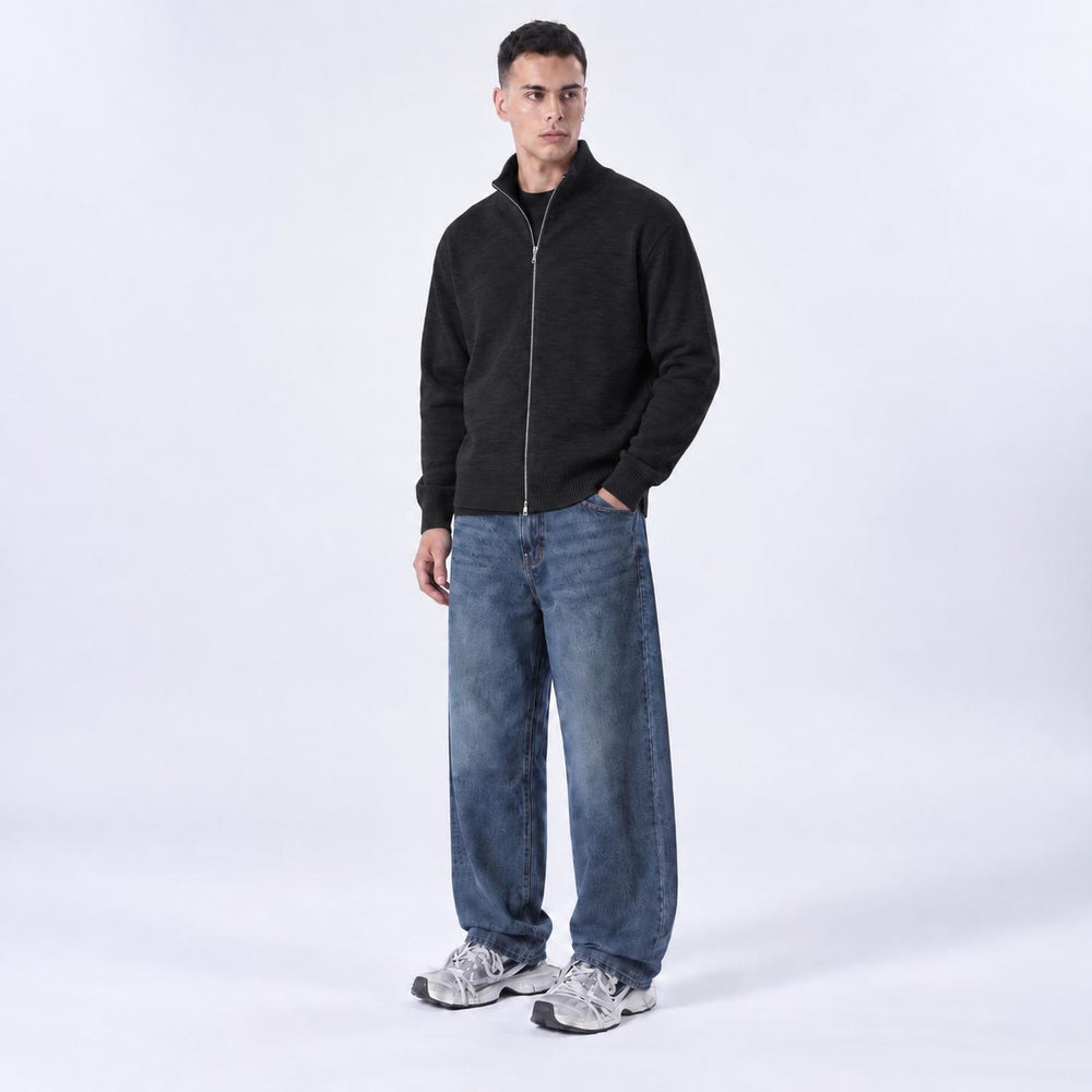 Maglione Full zip-Duca Homme (nero)