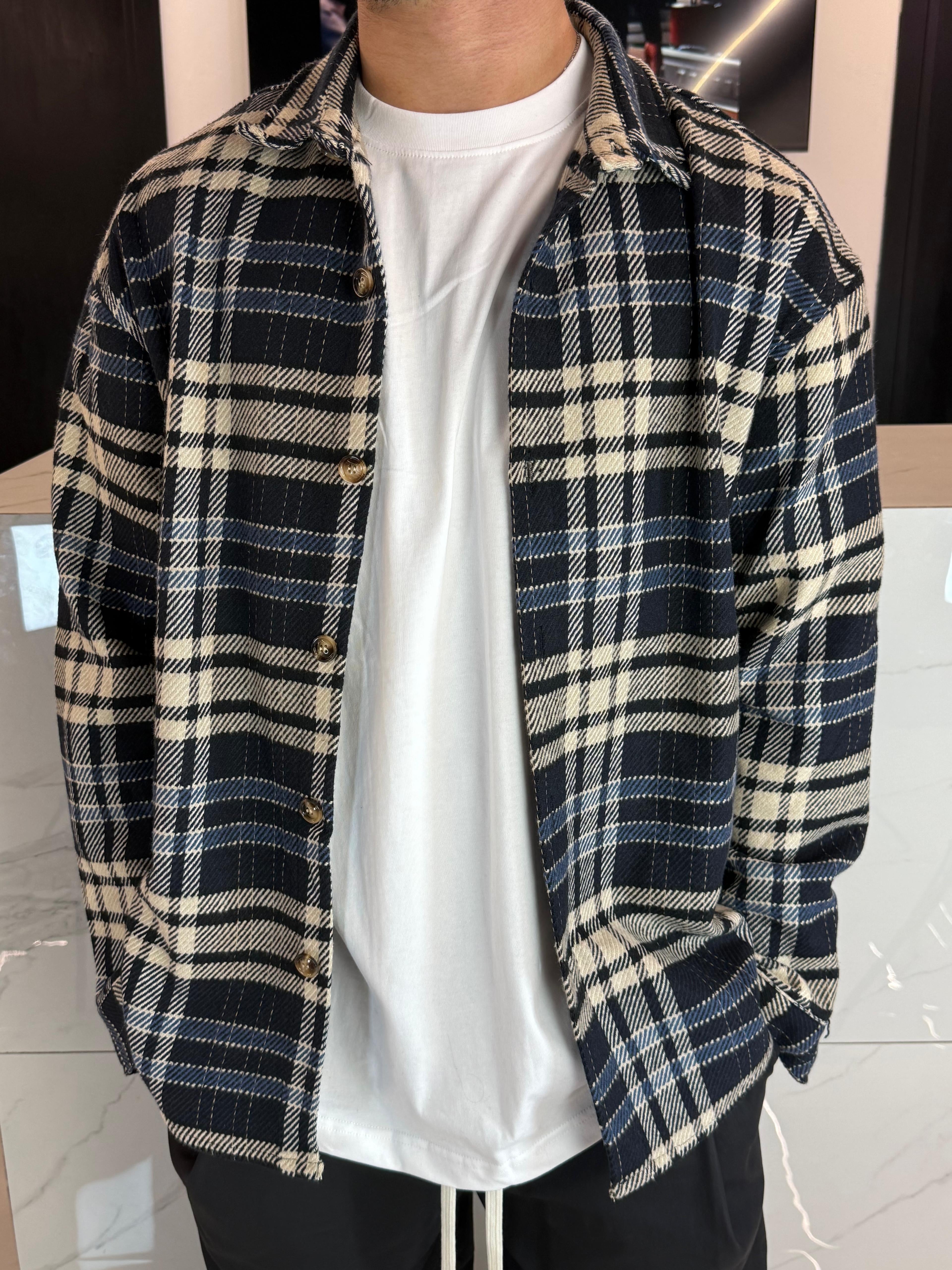 Camicia a Quadri Uomo Duca Homme | Blu