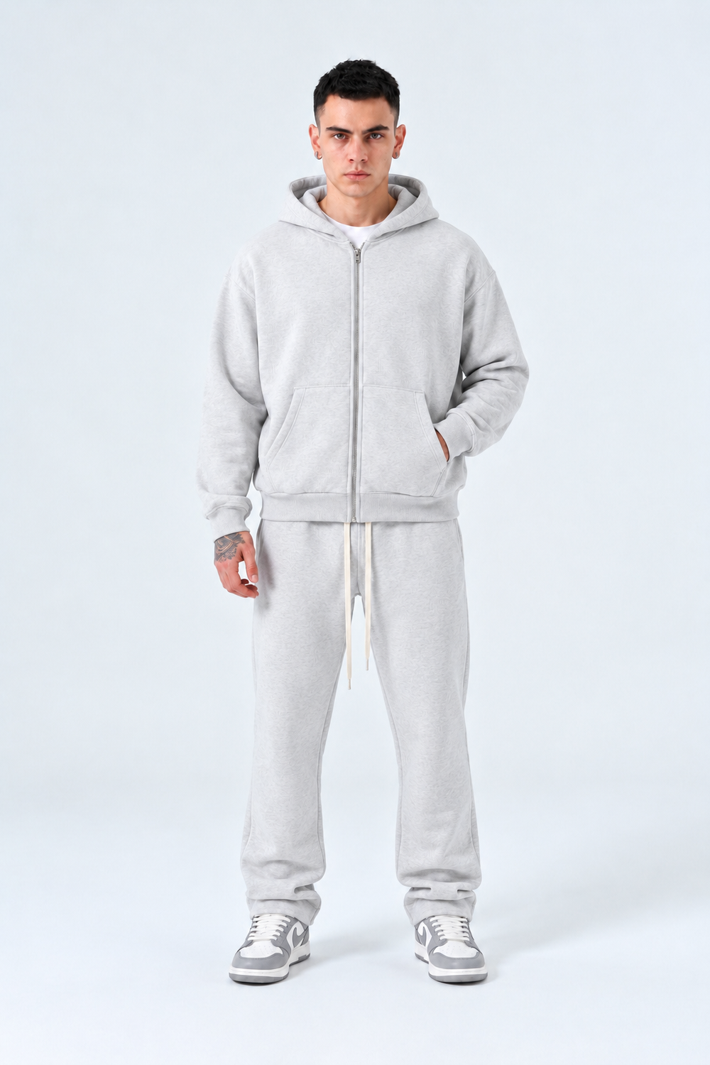 Completo Tuta Felpata Full zip | Duca Homme (grigio)