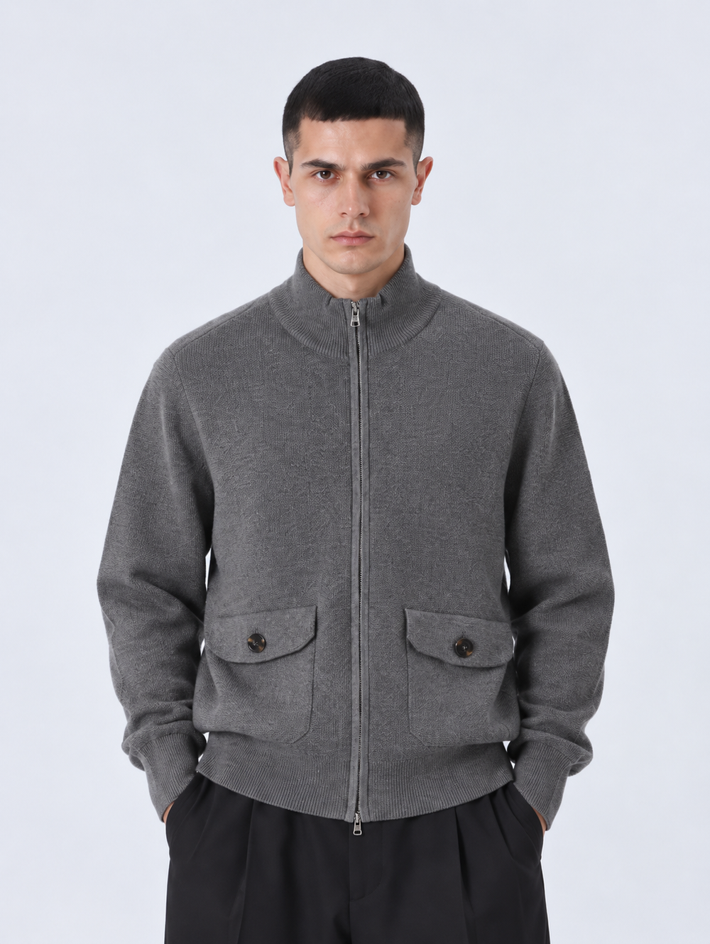 Cardigan Full Zip | Duca Homme (grigio)
