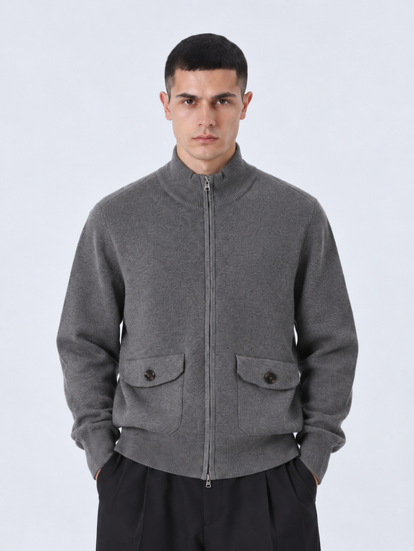 Cardigan Full Zip | Duca Homme (grigio)