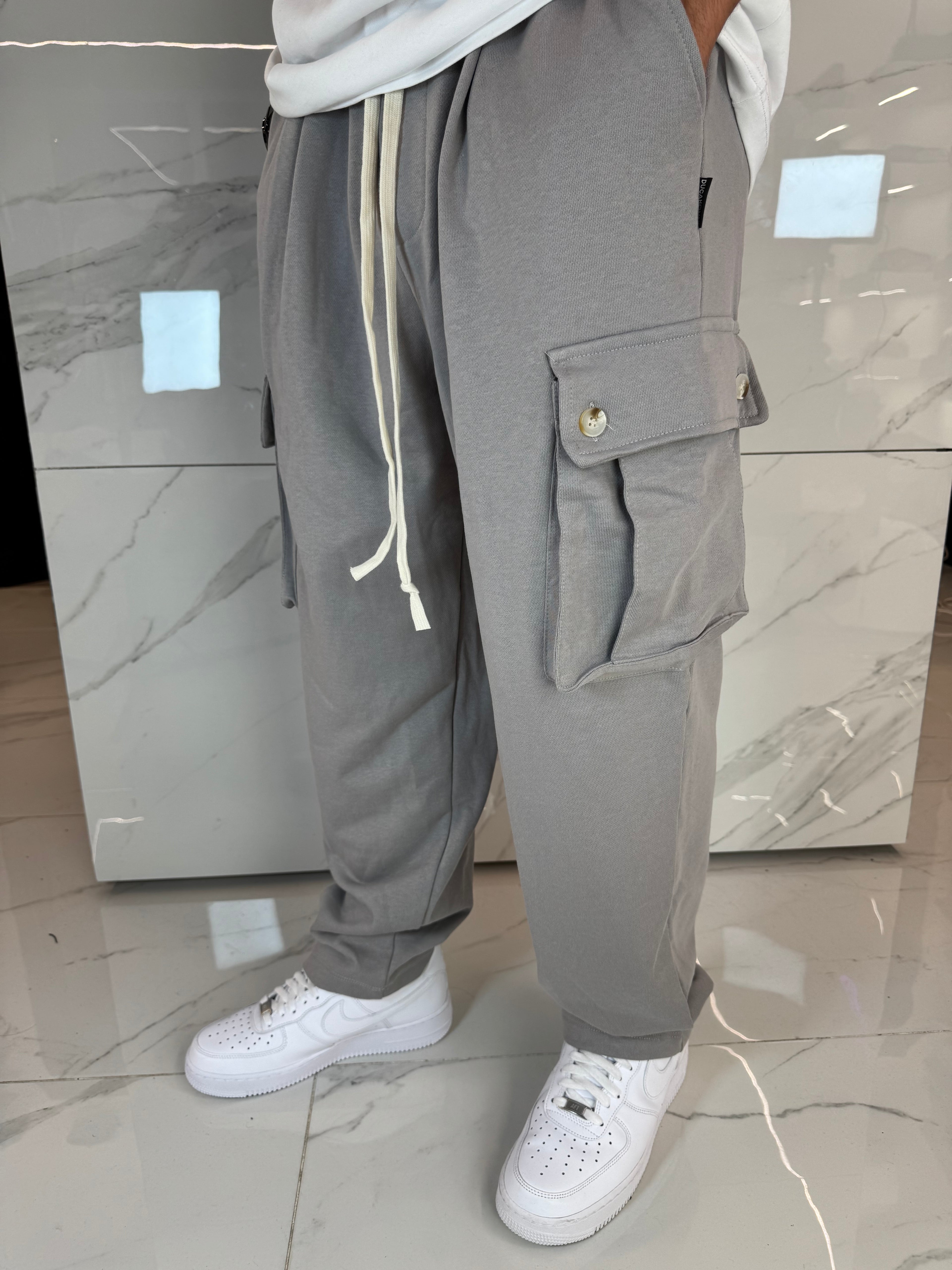 Pantaloni Cargo in Cotone Duca Homme | Pantatuta Uomo | Ghiaccio