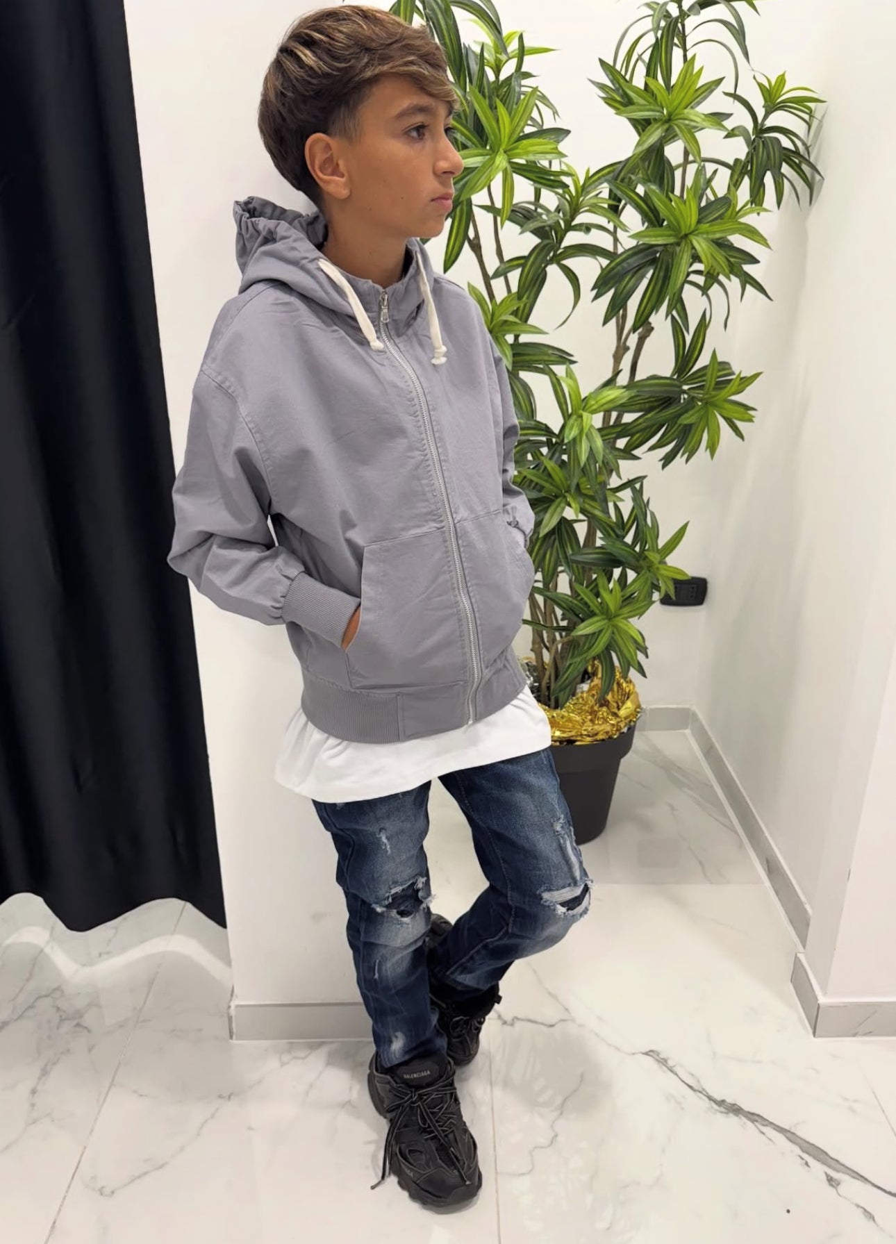 Jeans Bambino Duca Homme Blu Strappato | Denim Skinny Fit | Strappi Dettaglio