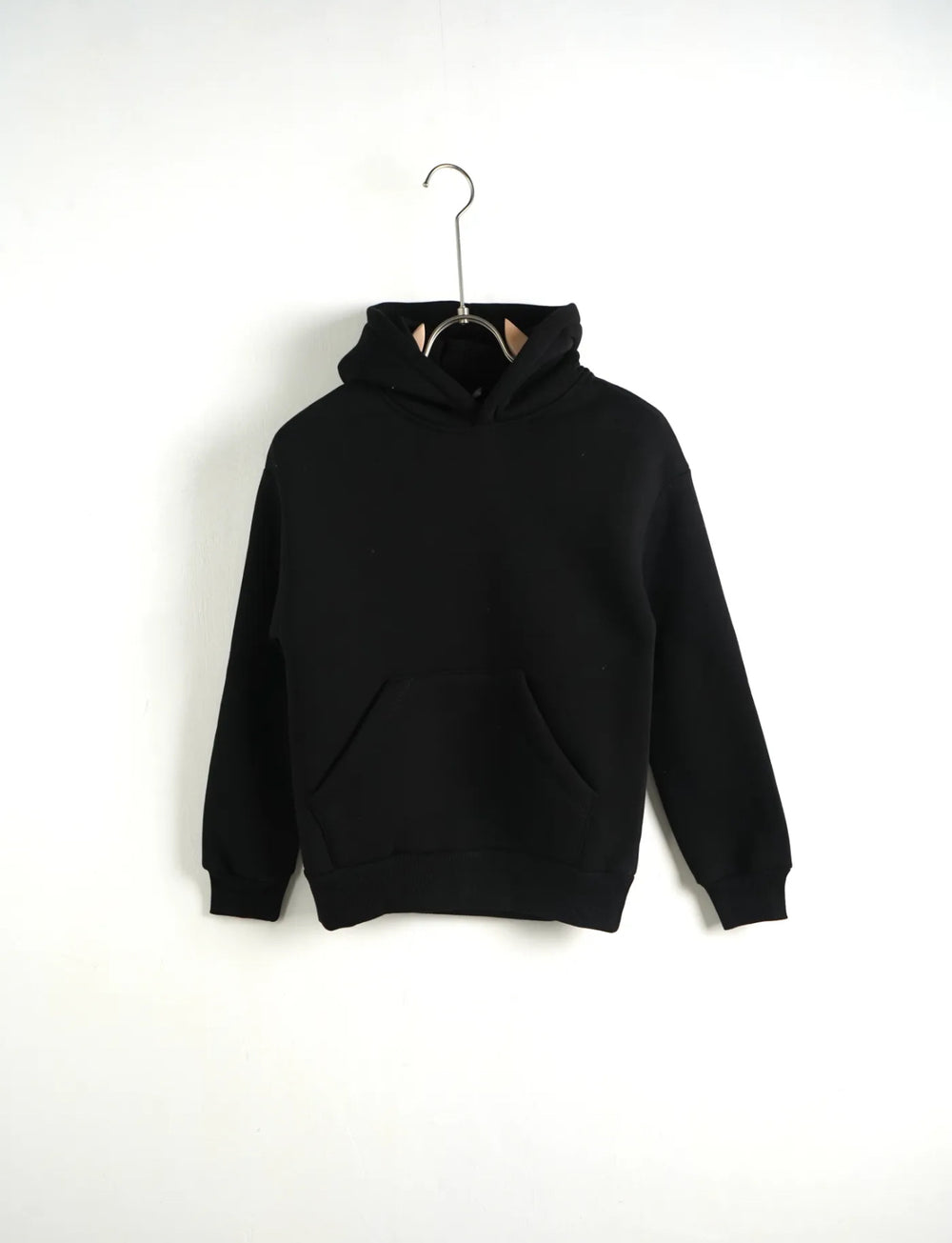 Felpa con Cappuccio Nera Tinta Unita Bambino - Duca Homme Junior