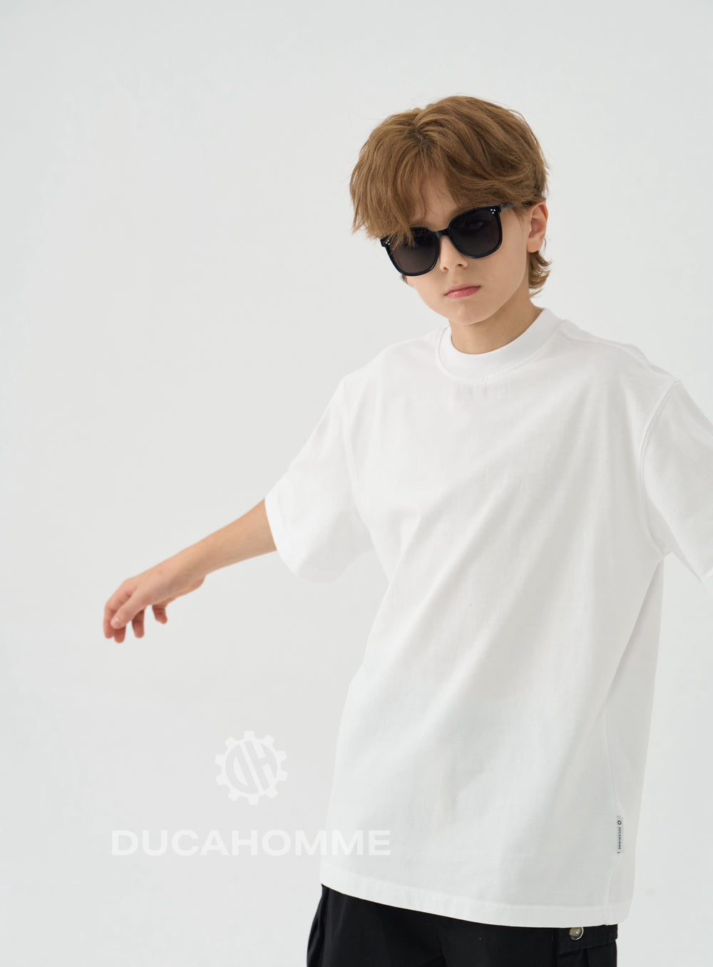 T Shirt Bambino Oversize Duca Homme Bianco