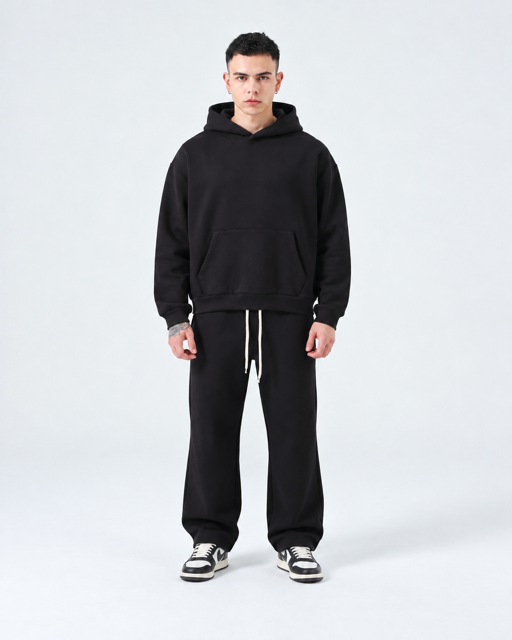 Completo Felpato Regular | Duca Homme (nero)