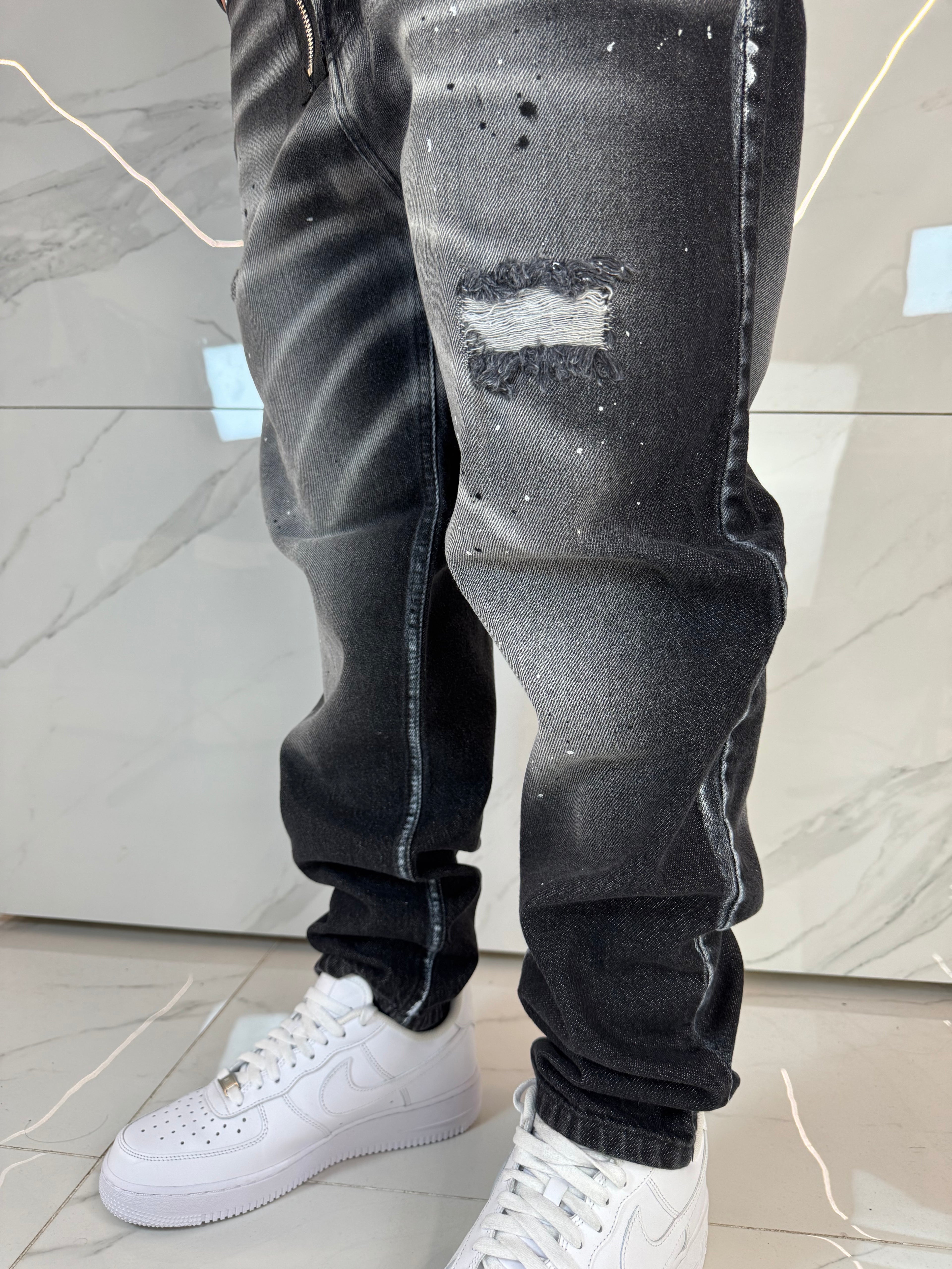 Jeans Skater con Strappi e Lavaggio Uomo - Duca Homme