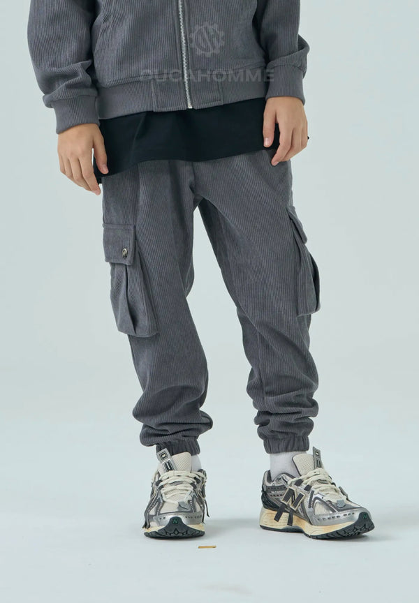 Pantalone Costine Grigio Bambino Duca Homme | Streetwear Kids Comodo