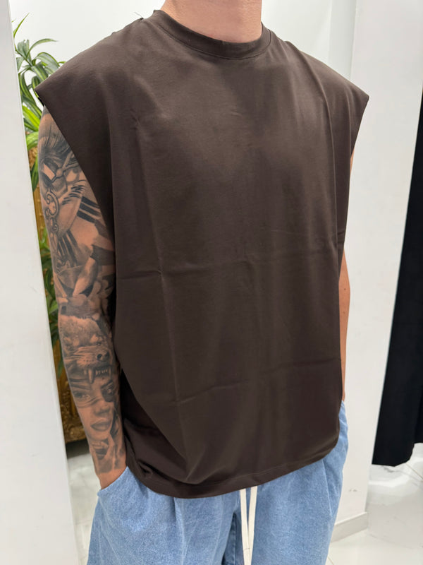 Canotta Over Uomo | Duca Homme (marrone)