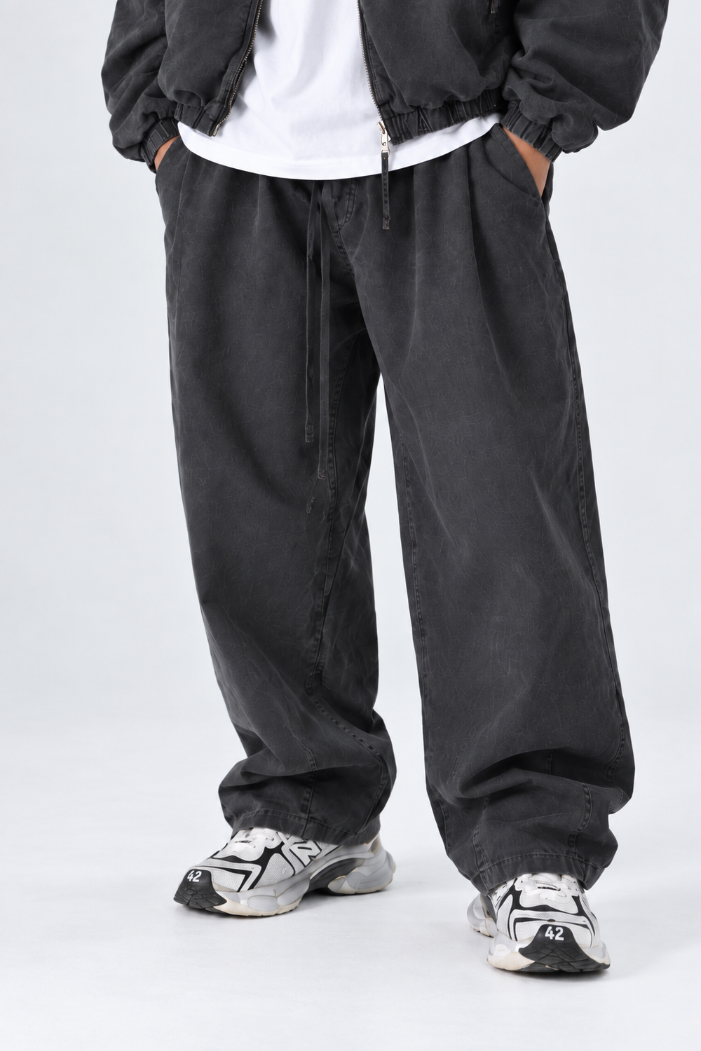 Completo Giacca zip Denim Oversize | Duca Homme (grigio scuro)