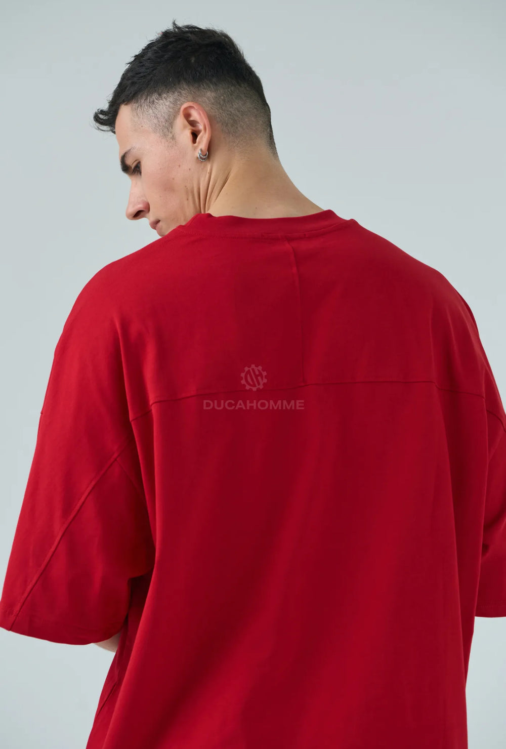T Shirt Oversize Long Fit Uomo Duca Homme Rosso
