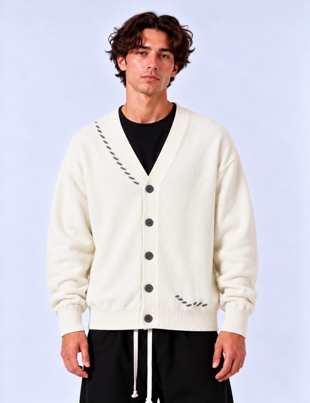 Cardigan Bottoni | Duca Homme (bianco)