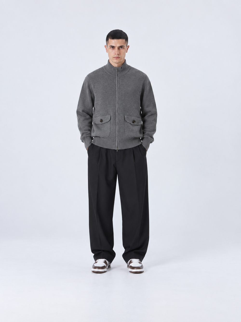 Cardigan Full Zip | Duca Homme (grigio)
