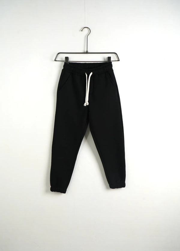 Pantaloni Tuta Bambino Neri Felpati Basic - Duca Homme Junior
