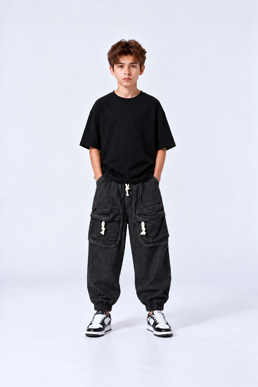 Jeans Cargo Frontale | Duca Homme (nero)