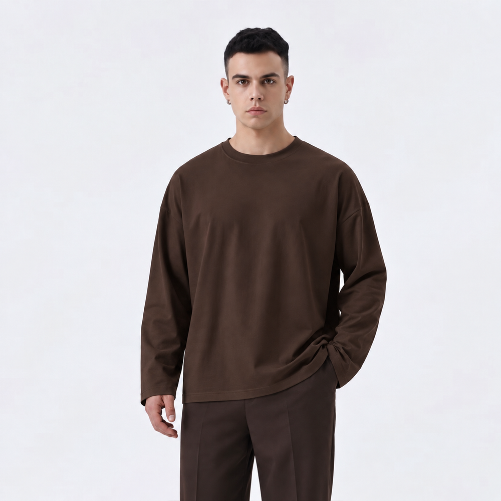 T-shirt Long Sleeve Regular Fit | Duca Homme (marrone)