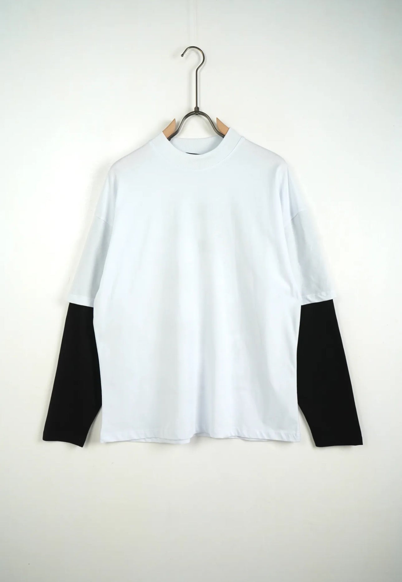 T-Shirt Doppia Manica Basic Bianca e Nera Uomo - Duca Homme