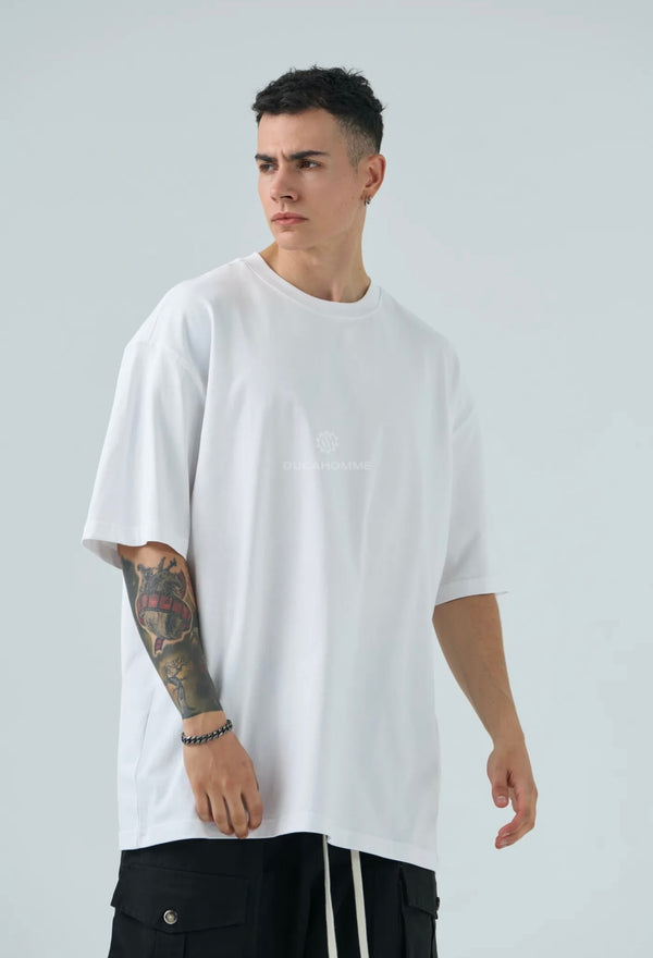 T Shirt Loose Fit Uomo Duca Homme Bianco