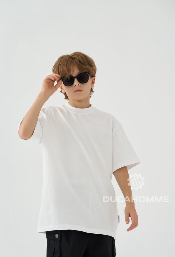 T Shirt Bambino Oversize Duca Homme Bianco