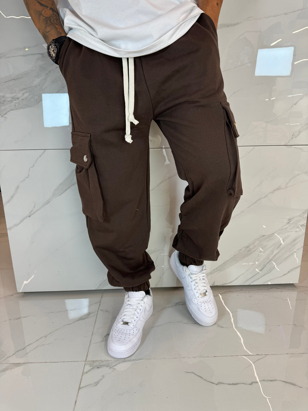 Pantaloni Cargo in Cotone Duca Homme | Panta tuta Uomo | Marrone