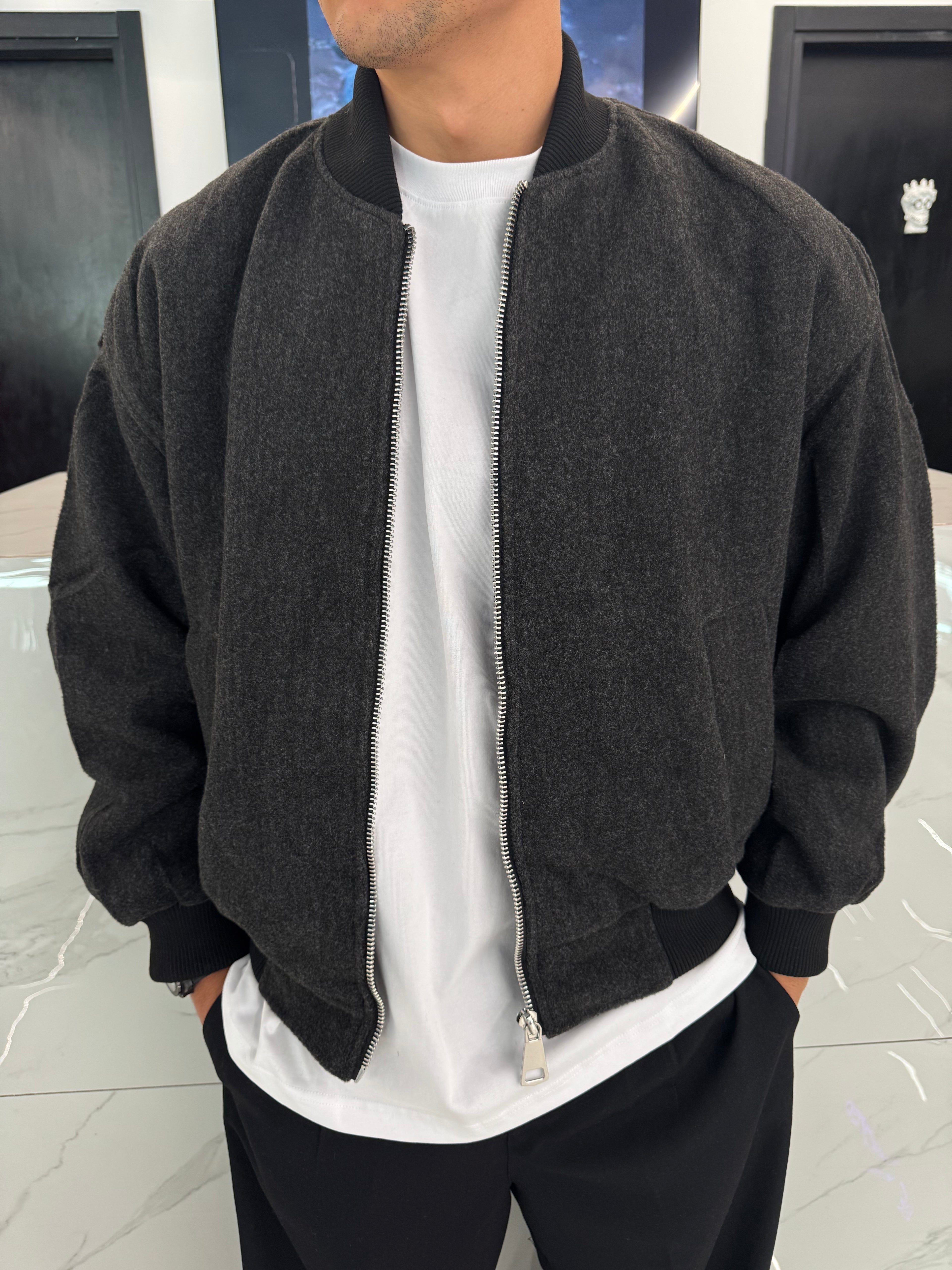 giubbotto modello bomber uomo e ragazzo duca homme grigio