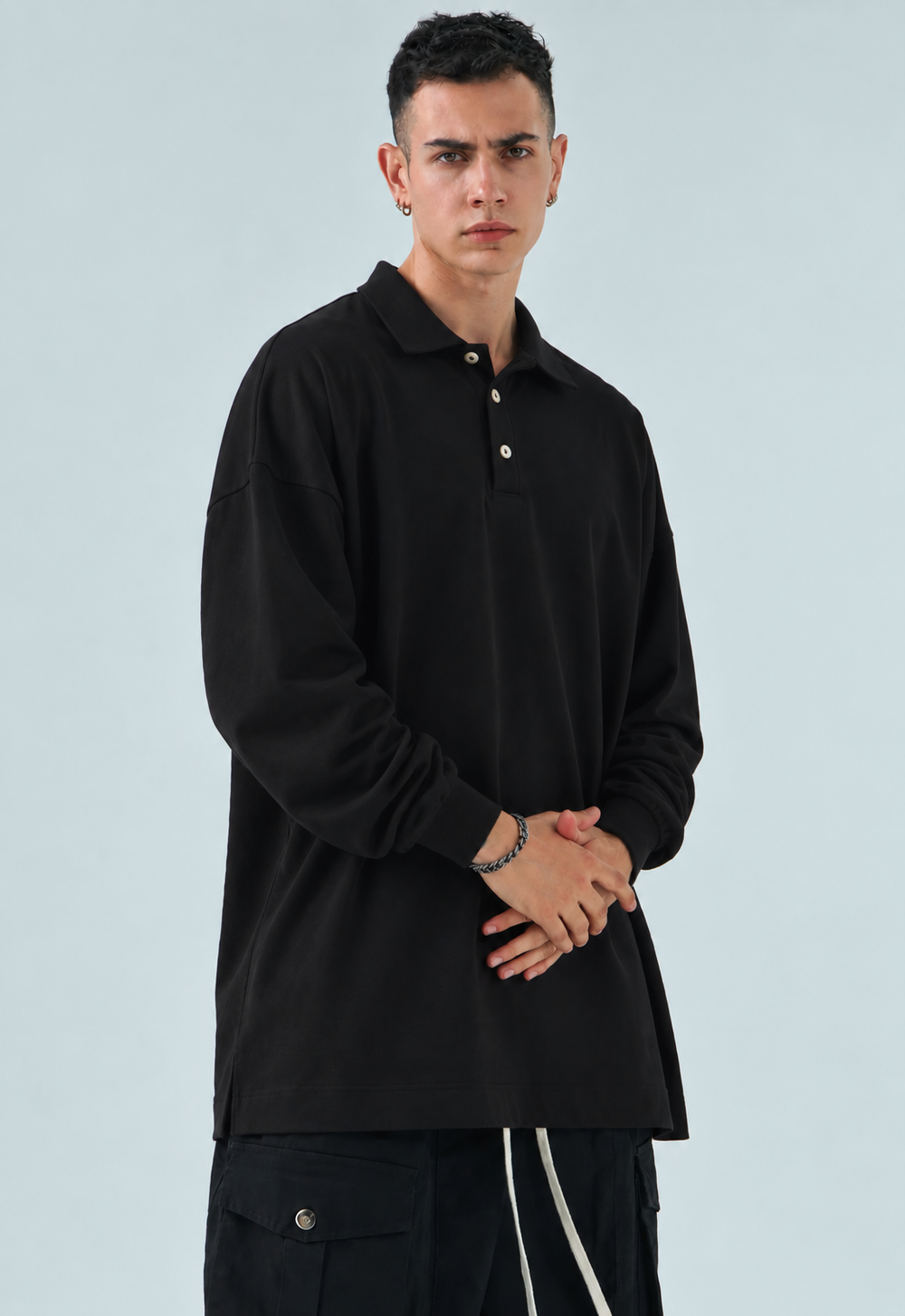 Polo Long Sleeve Oversize-Duca Homme (nero)