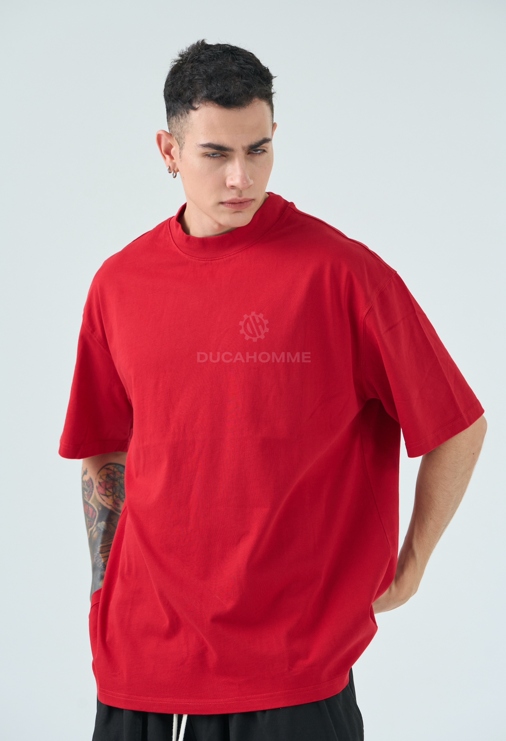 T Shirt Loose Fit Uomo Duca Homme Rosso