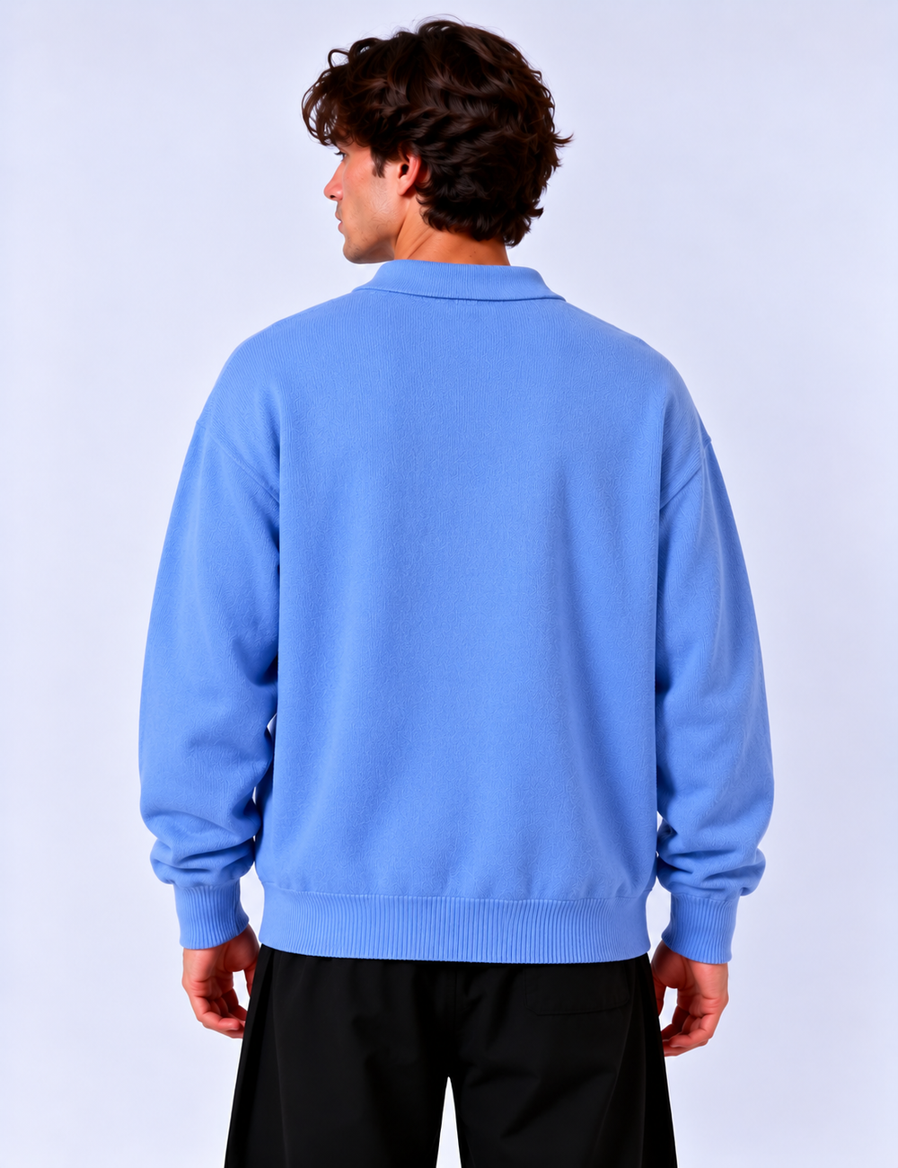 Polo in Maglia Mezza Zip | Duca Homme (celeste)