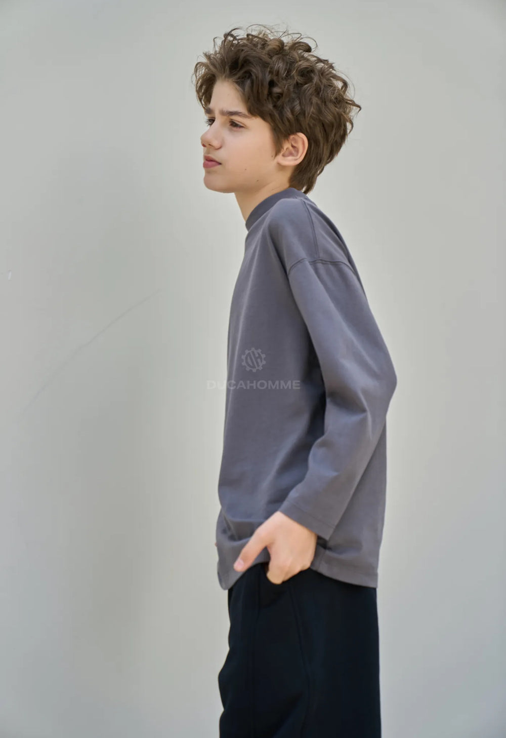 Maglia Manica Lunga Grigio Scuro Bambino Duca Homme | T-Shirt Kids