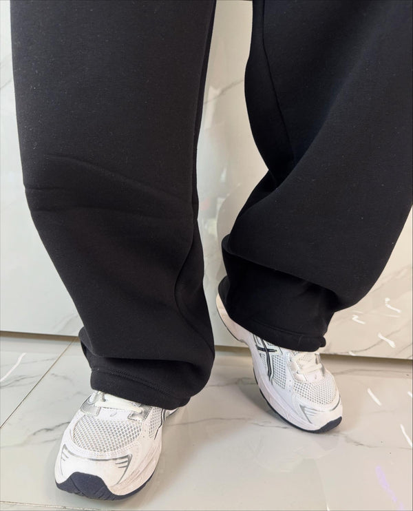 Pantaloni Tuta Uomo Duca Homme Neri | Fondo Largo | Cotone Streetwear