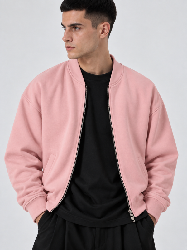 Felpa Girocollo Total Zip | Duca Homme (rosa)