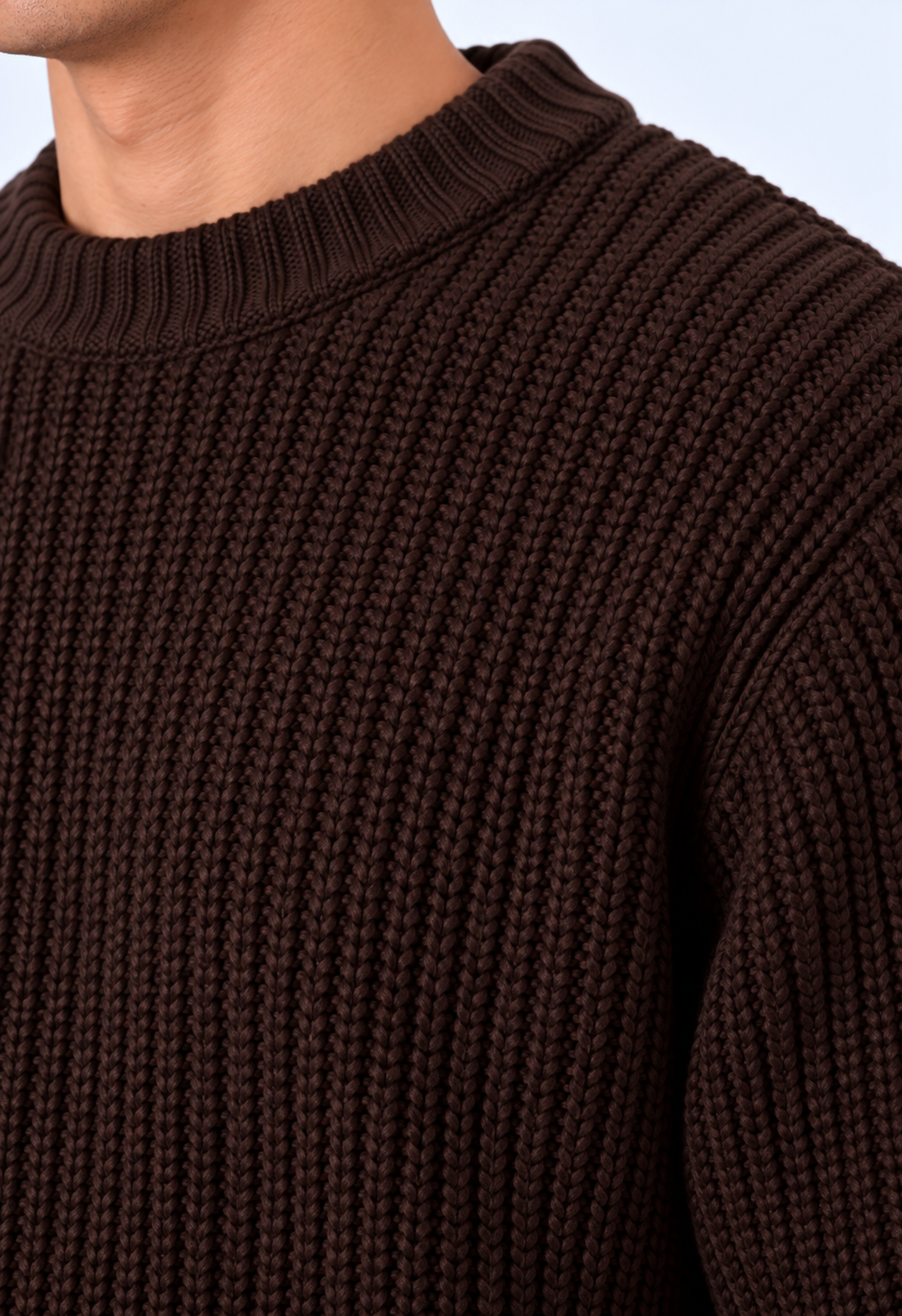 Maglione Girocollo a Coste | Duca Homme (marrone)