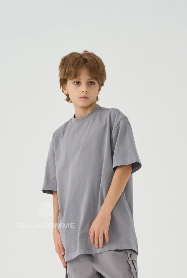T Shirt Bambino Oversize Duca Homme Grigio Campus