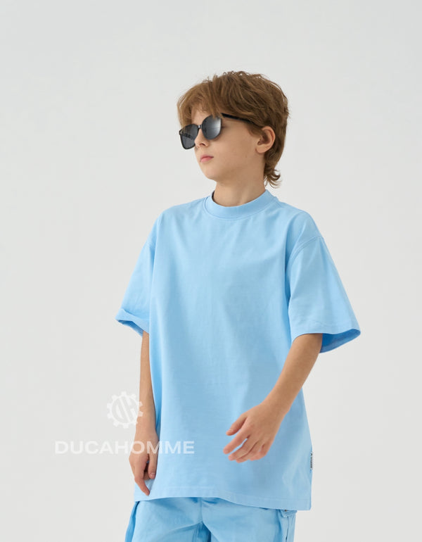 T Shirt Bambino Oversize Duca Homme Celeste