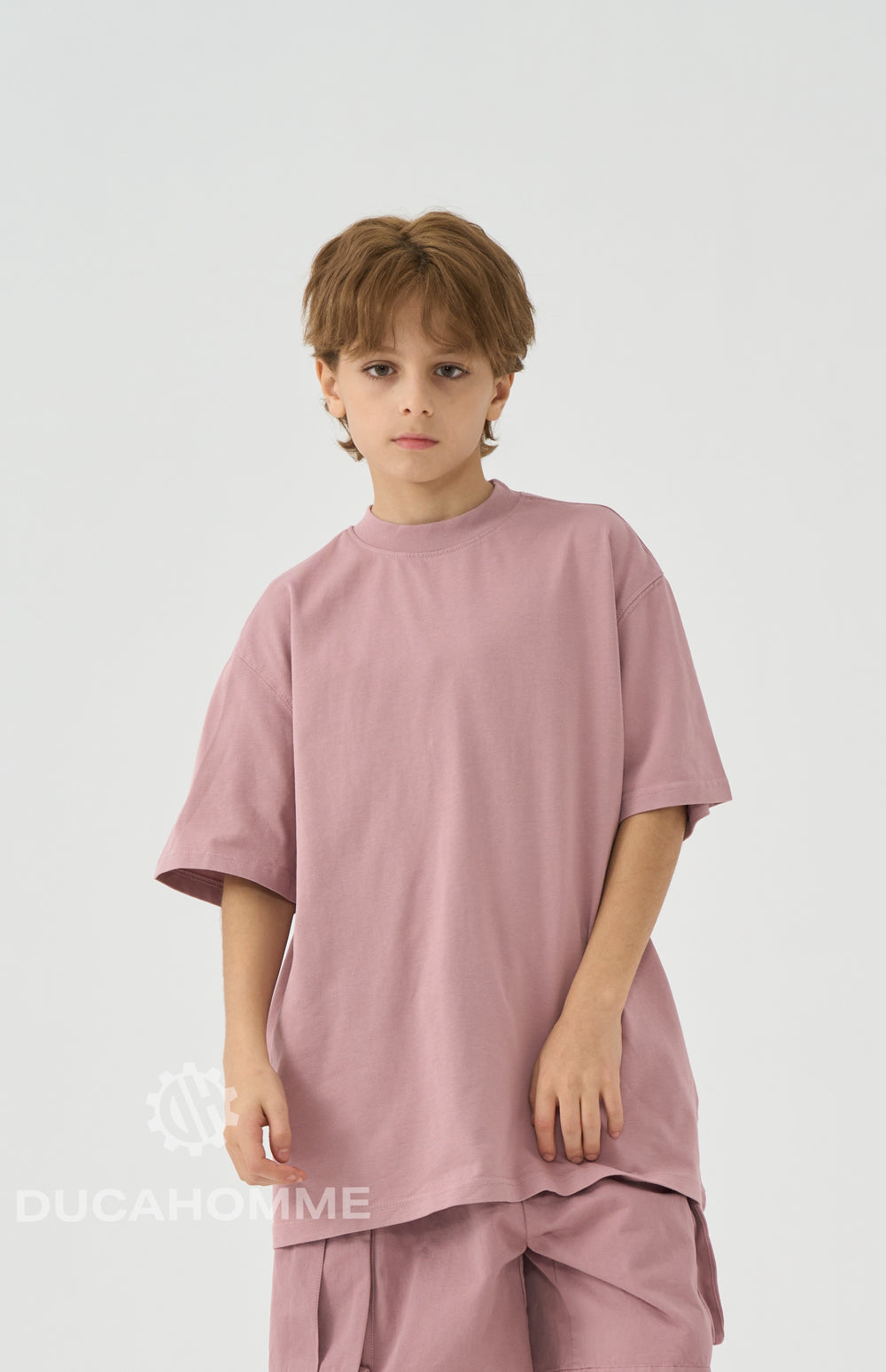 T Shirt Bambino Oversize Duca Homme Rosa Cipria