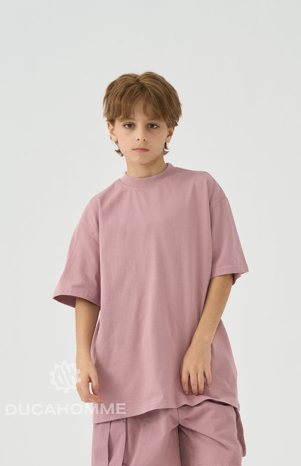 T Shirt Bambino Oversize Duca Homme Rosa Cipria