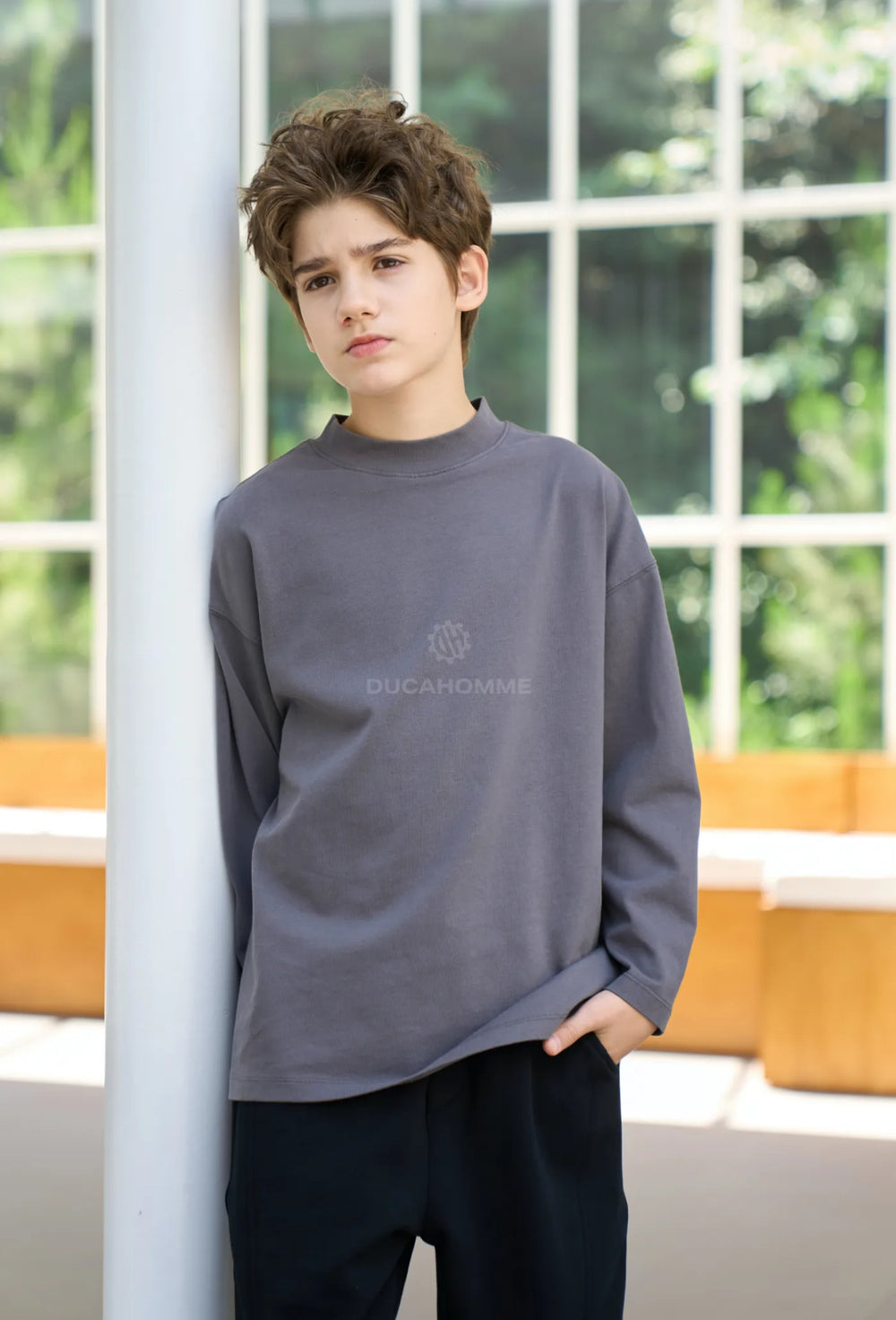 Maglia Manica Lunga Grigio Scuro Bambino Duca Homme | T-Shirt Kids