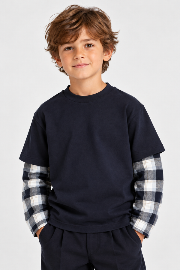 T-Shirt Long Sleeve Bambino | Duca Homme (blu)