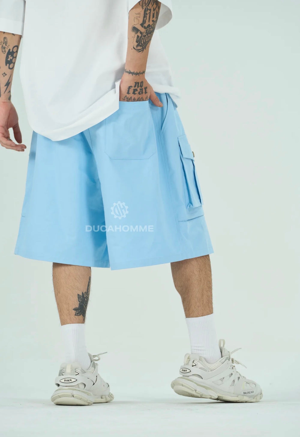 Bermuda Cargo Frontale Over | Duca Homme (celeste)