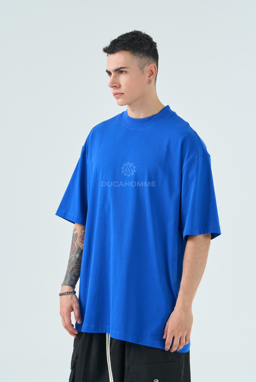 T Shirt Loose Fit Uomo Duca Homme Blu Royal