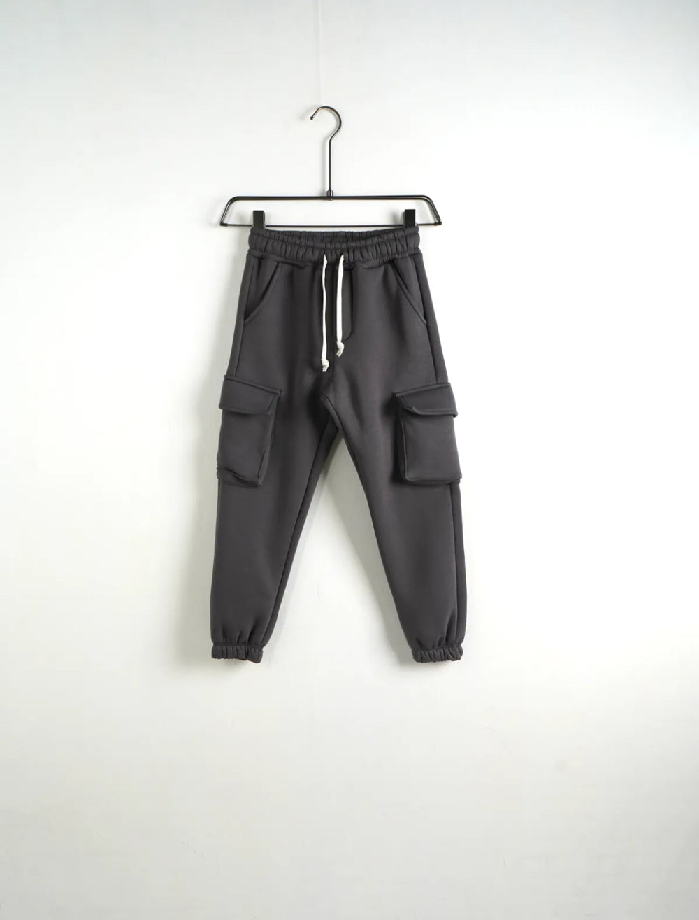 Pantaloni Cargo Felpati Bambino Grigio Piombo - Duca Homme Junior