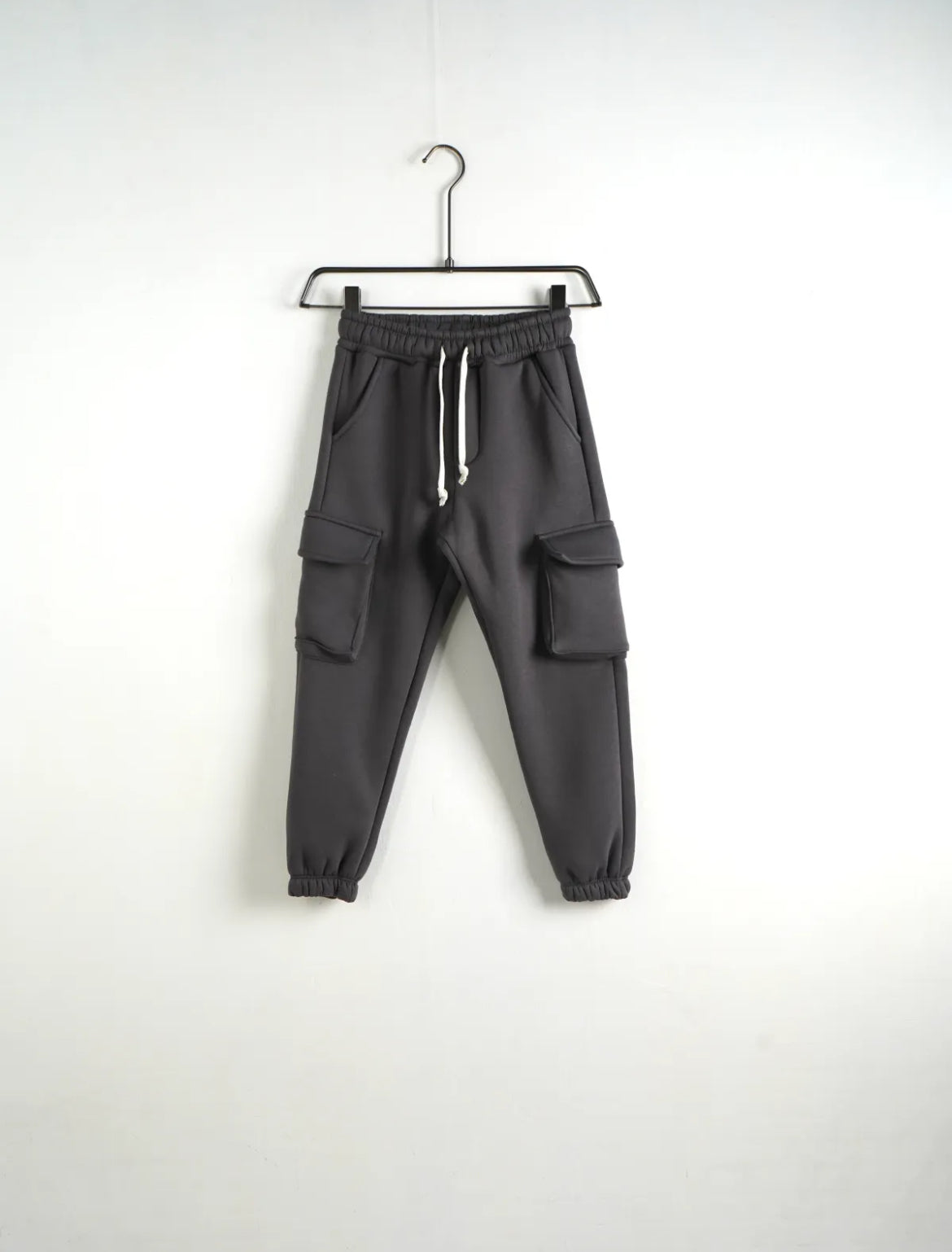 Pantaloni Cargo Felpati Bambino Grigio Piombo - Duca Homme Junior