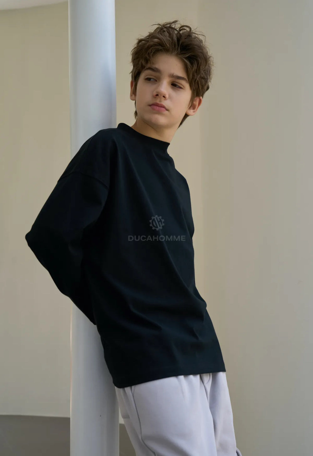 Maglia Manica Lunga Nera Bambino Duca Homme | T-Shirt Kids Streetwear