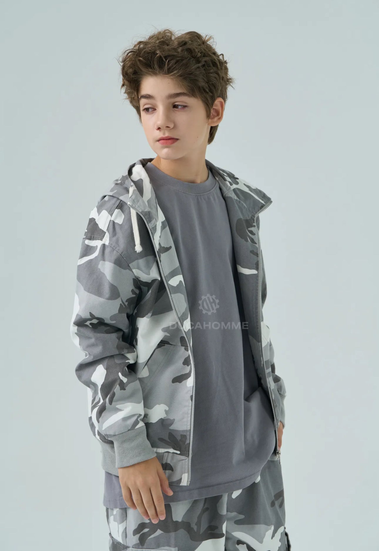 Felpa Bambino Duca Homme Militare | Cappuccio e Zip | Fit Comodo