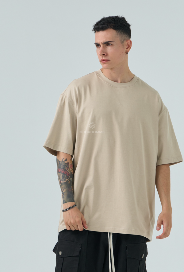 T Shirt Loose Fit Uomo Duca Homme Beige