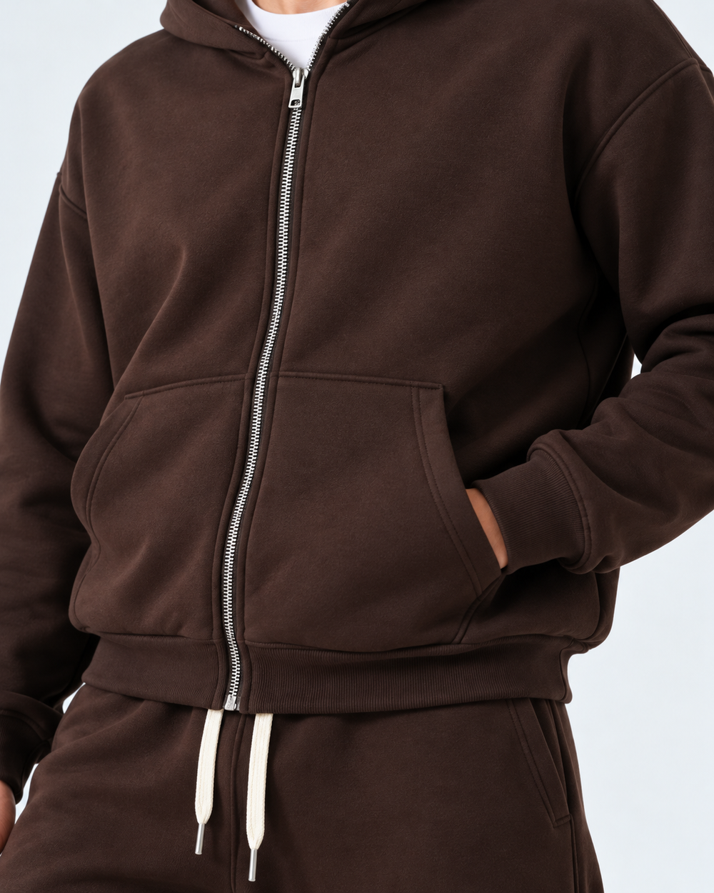 Completo Tuta Felpata Full zip | Duca Homme (marrone)