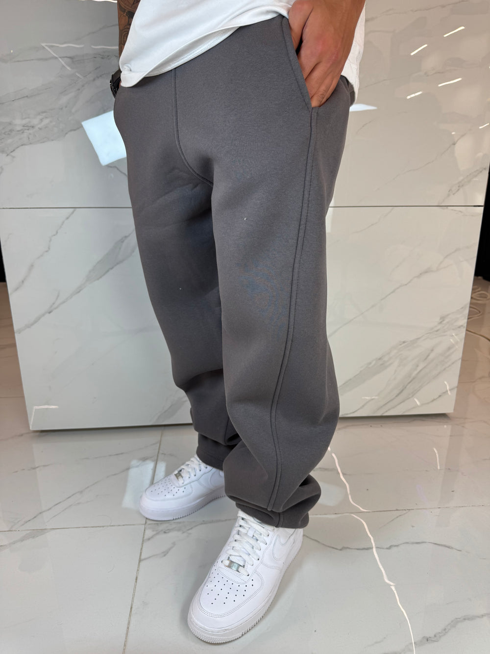 Tuta Baggy Grigio Piombo Riga Duca Homme | Completo Felpa Pantalone Urban