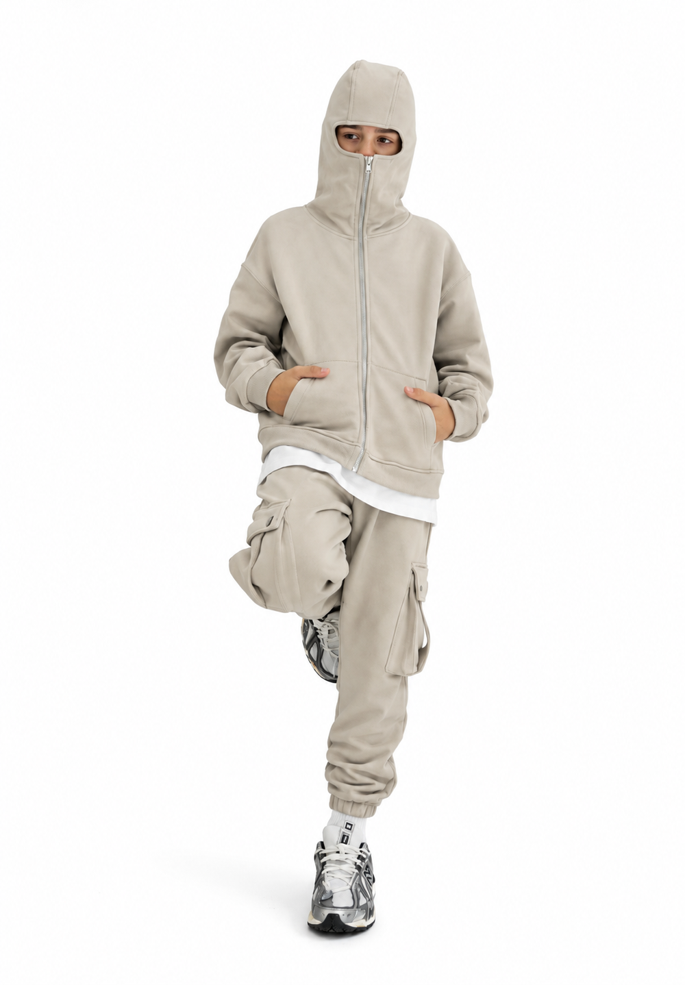 Felpa Total Zip | Duca Homme (beige)