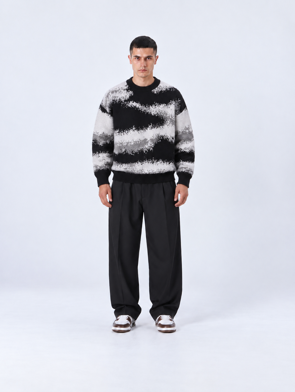 Maglione Girocollo Fantasia | Duca Homme (nero)