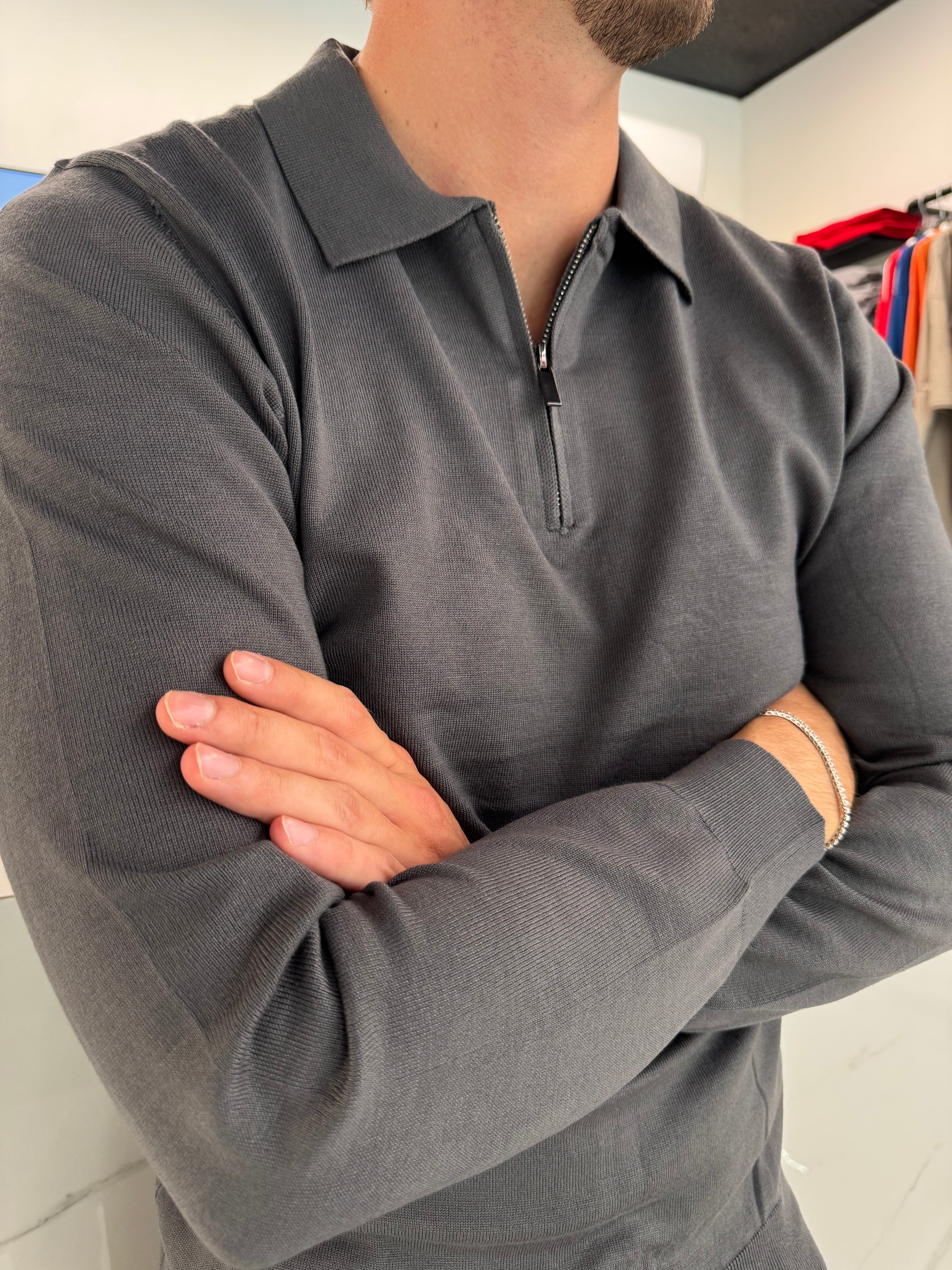 polo con zip corta moda ragazzo uomo classica abbigliamento duca homme roma